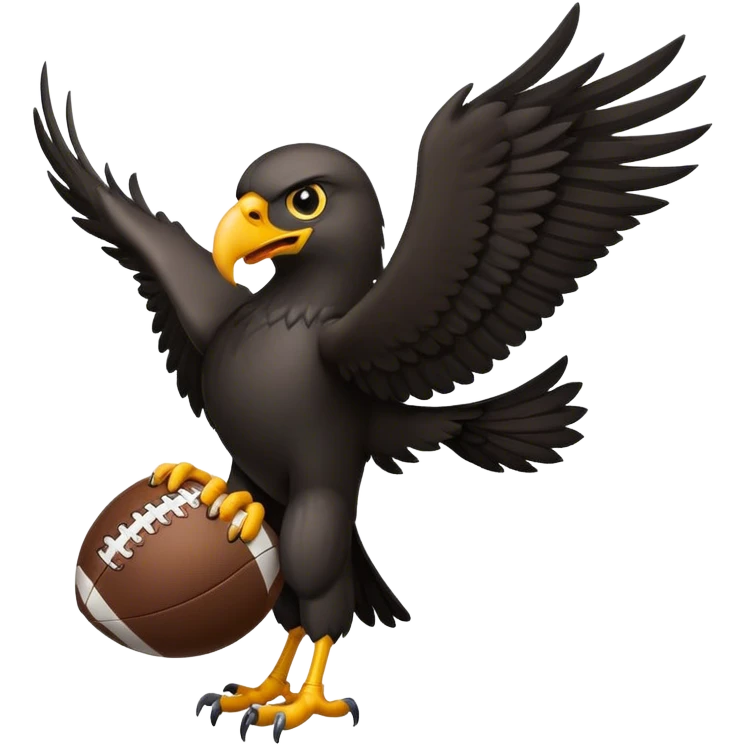 Black eagle holding football emoji