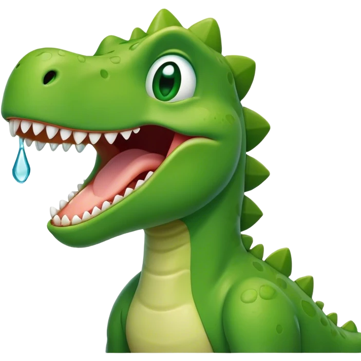 face of a dinosaur laughing with tears emoji
