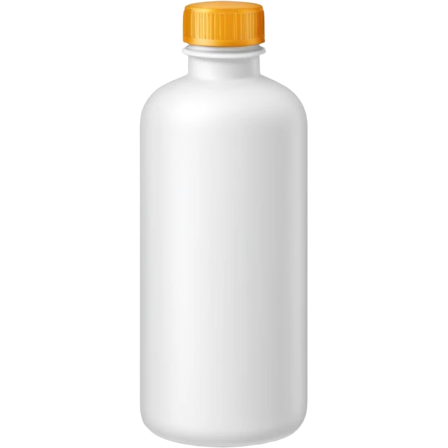 opaque plastic bottle, white or dark amber, narrow neck, secure ridged screw cap, cylindrical medical appearance, antiseptic use, no label, no symbols, no extras, soft lighting, subtle shadows, emoji scale emoji