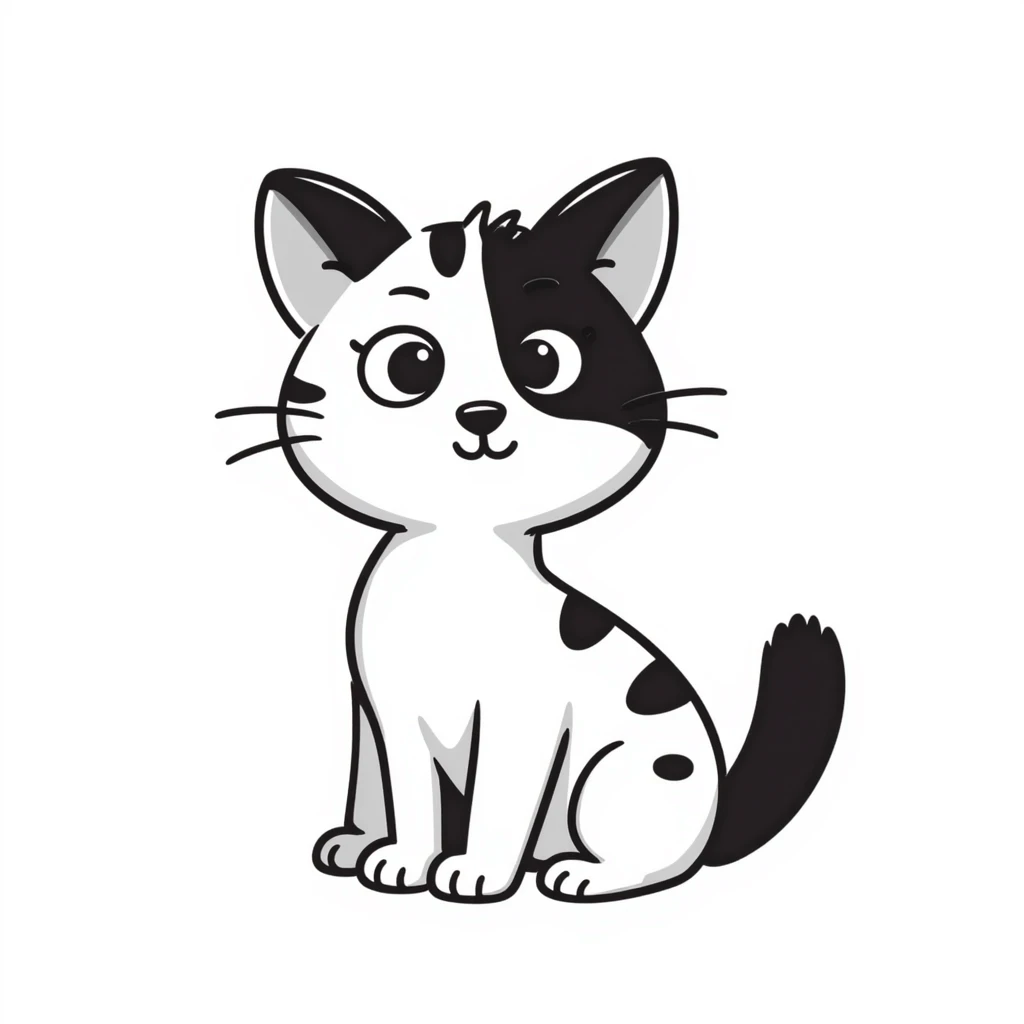 cute kitten, hand drawn doodle style emoji
