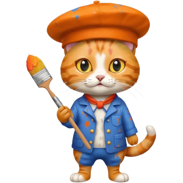 cat painter, full body emoji