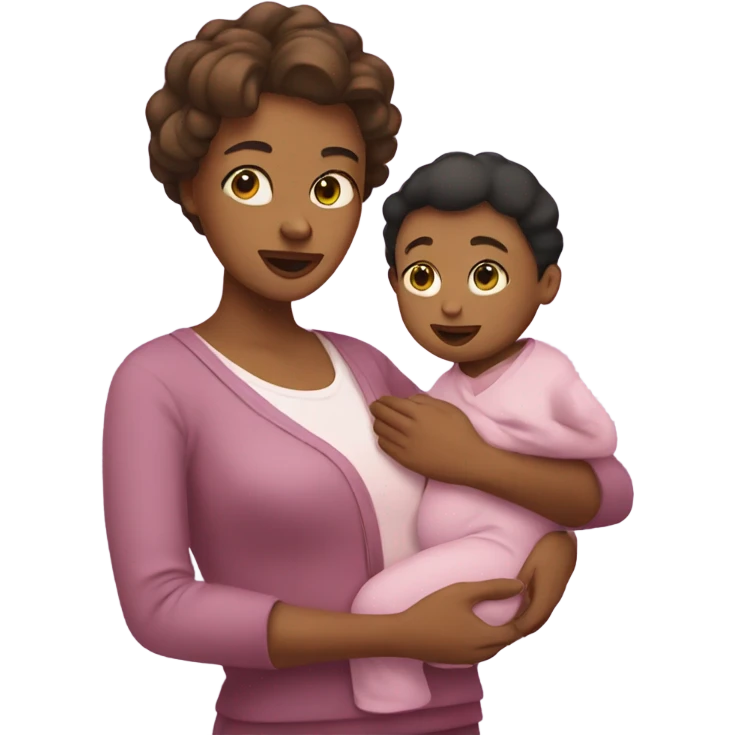 Mom with a baby emoji