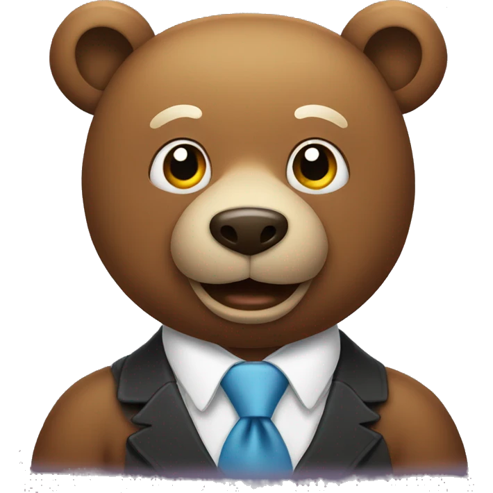 Bear smiling with tie emoji