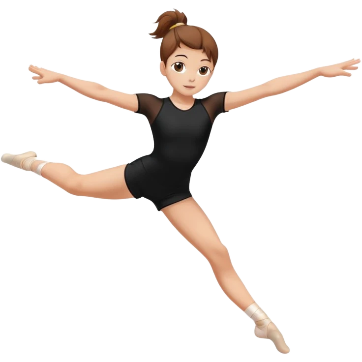 A girl Whit brown hair Whit  shorts and a balck top doing  the artistics gymnastics revese emoji
