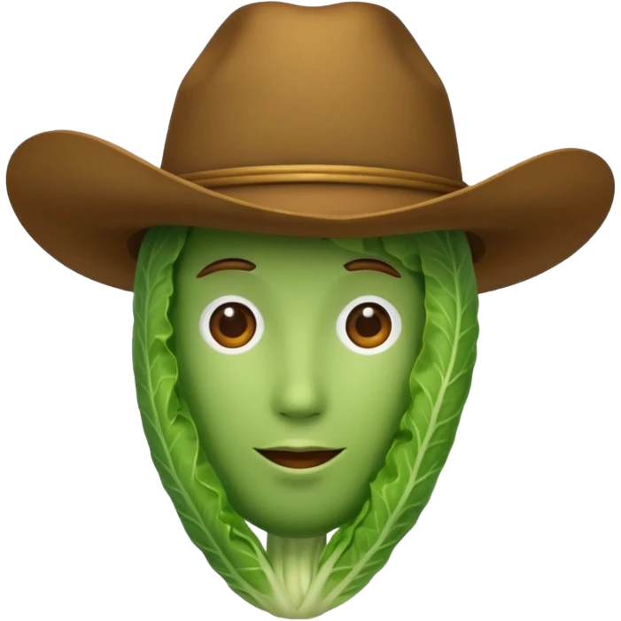 faceless green vegetable with a top cowboy hat emoji