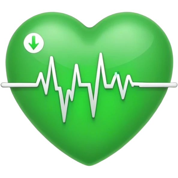 green dot with ECG heartbeat line emoji