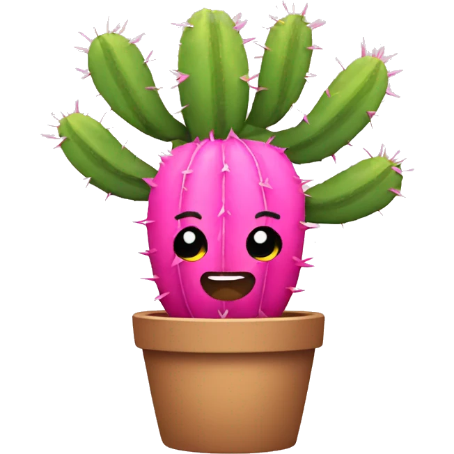 Pink cactus emoji