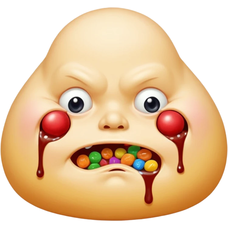 Fat slob dying from Diabetes with candy swelling from every orifice. emoji
