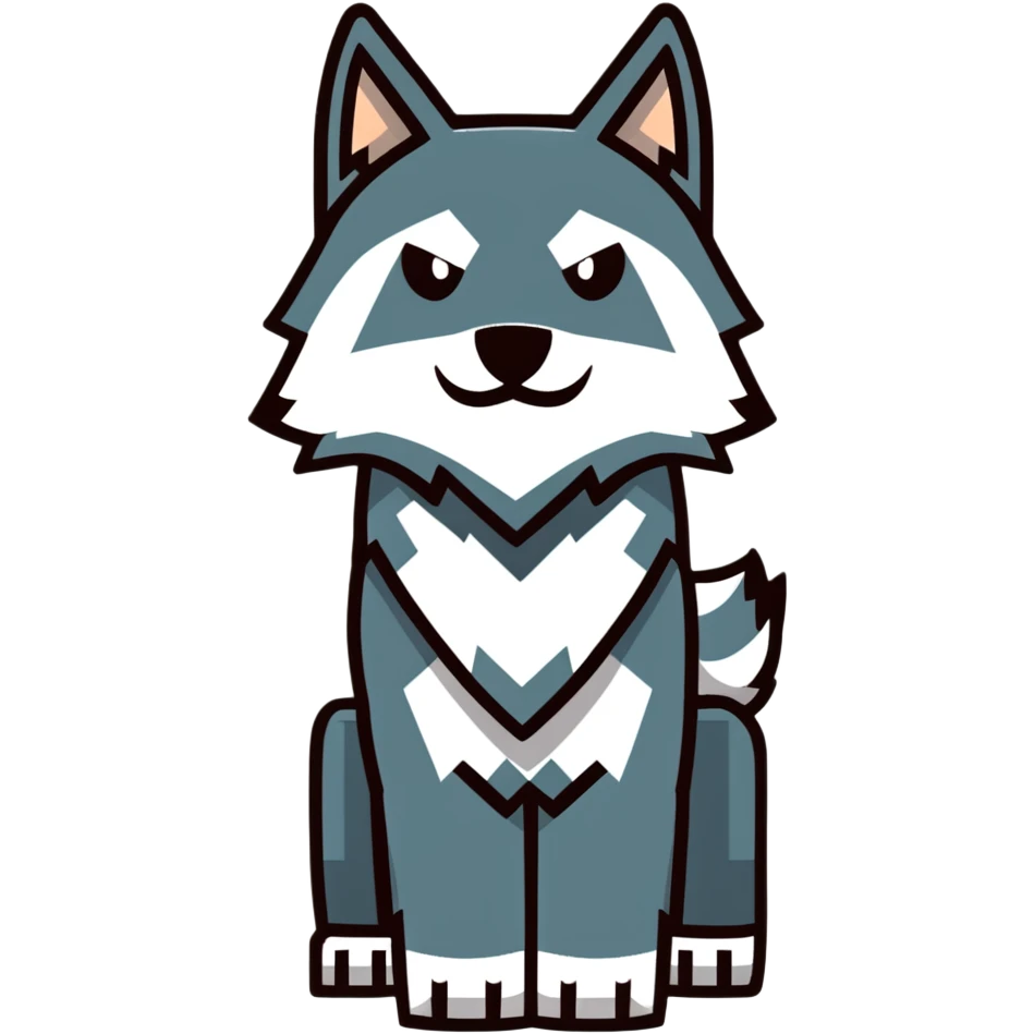 Minecraft square wolf emoji