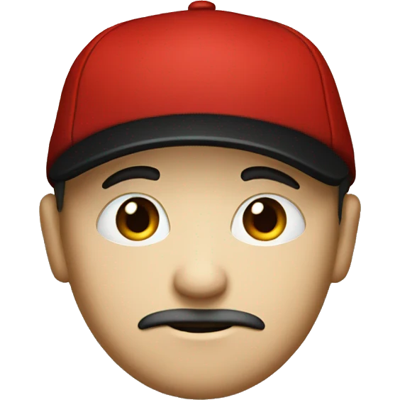 Red cap with black cross no face emoji