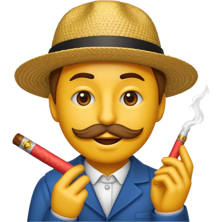Pon este emoji  🫩 con un cigarro en la boca emoji