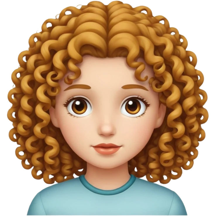 دختری با موهای فرفری emoji