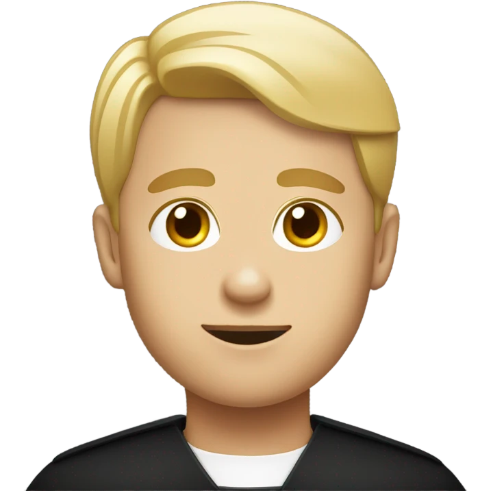 blond Vicar wearing black shirt and dog collar standing emoji