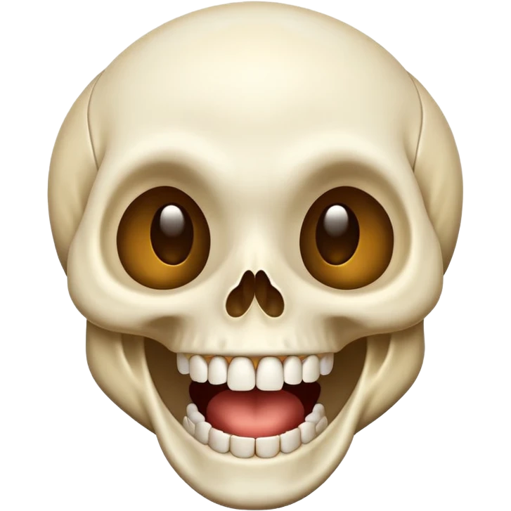 laughing skull, iOS emoji style, wide open mouth, expressive eyes, joyful, teeth showing emoji