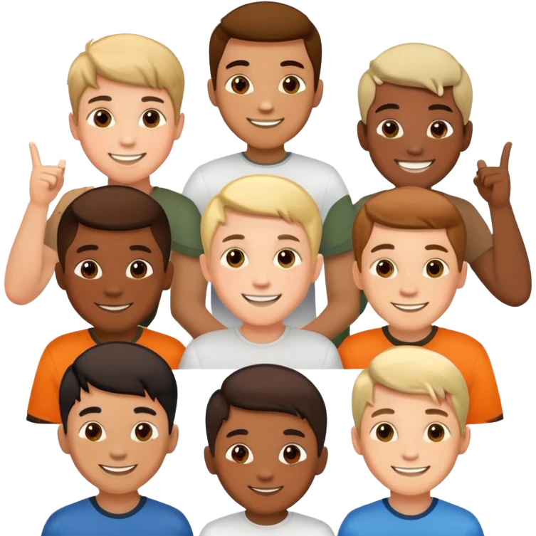 7 boys standing together as a group emoji