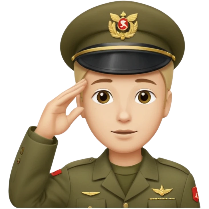 Soldat in uniform der salotiert und den Buchstaben S.A.S emoji