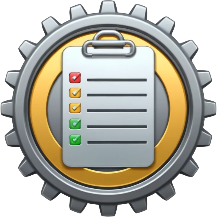 gear with a checklist inside emoji