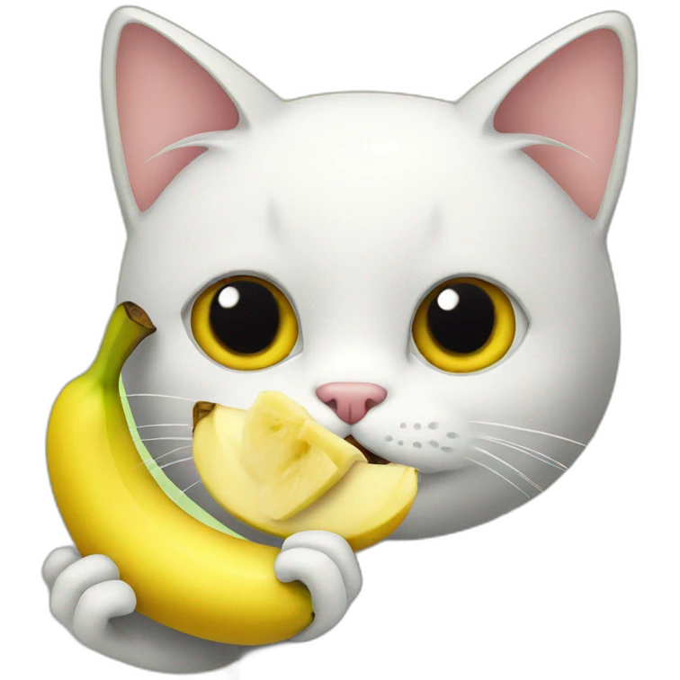 Cat eating banana emoji