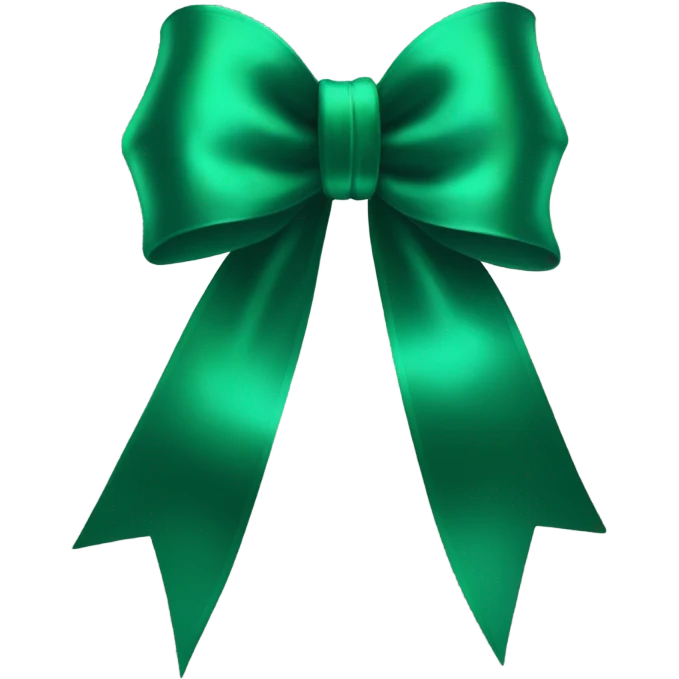 Emerald green bow emoji
