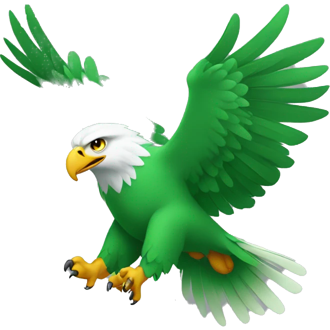 Green Eagle flying  emoji