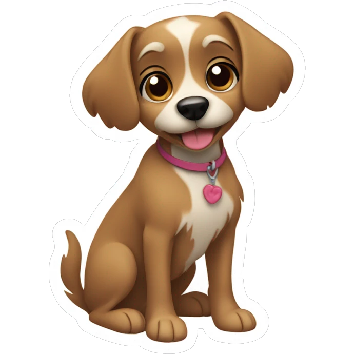  AI generated sticker of a small dog inspired by the style of “Lady and the Tramp.” White outline around it emoji