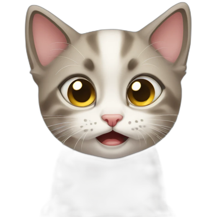 Anxious and paranoid kitten emoji