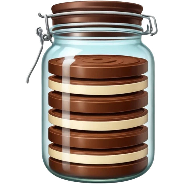 chocolate sliced Retro Ribbon Jar emoji
