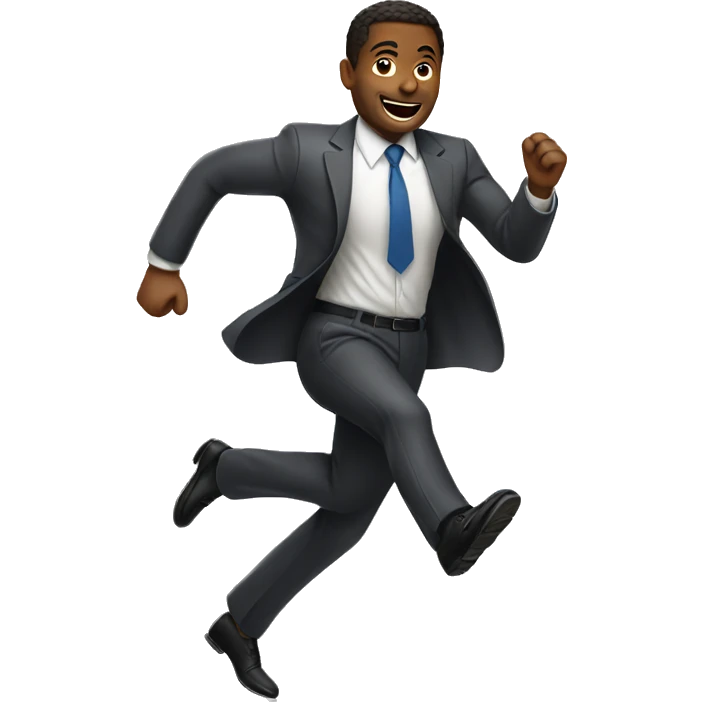 man in suit sprinting emoji