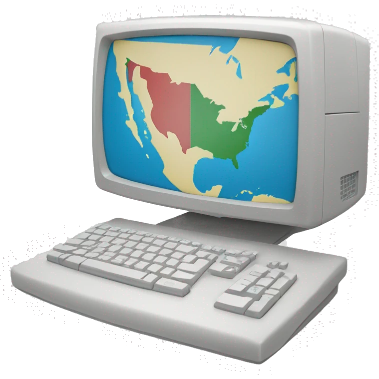 computer with Mexico's map showing on screen emoji