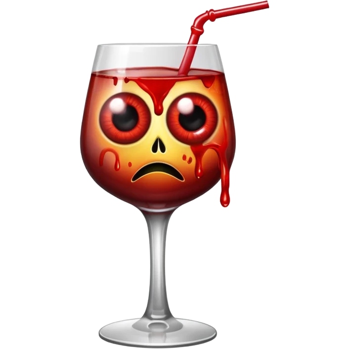 Killer Cocktail glass with blood liquid drink and eyeballs in it  emoji