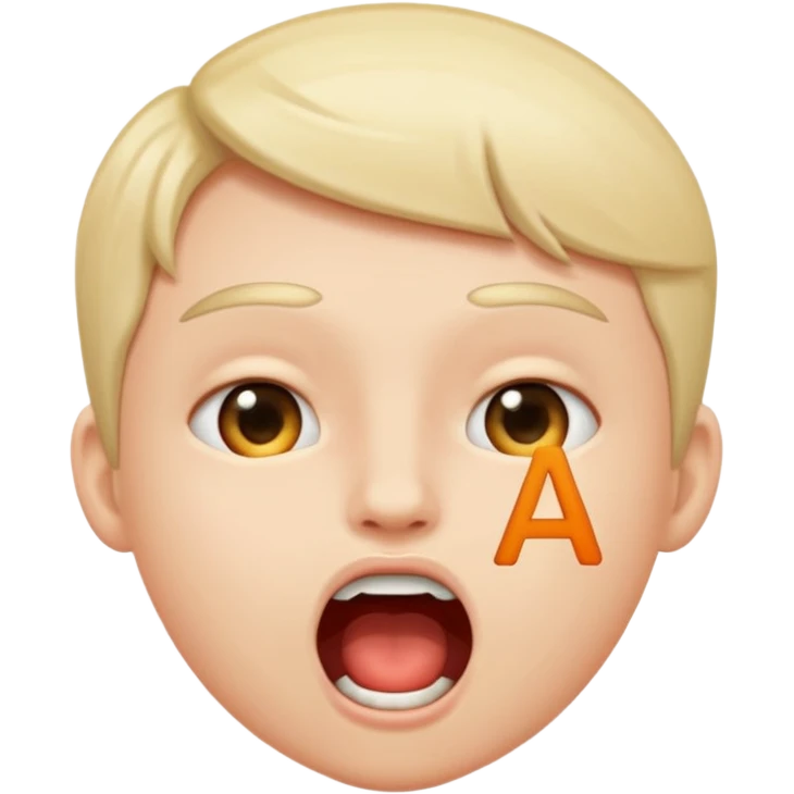 open mouth with letters A Б В coming out emoji