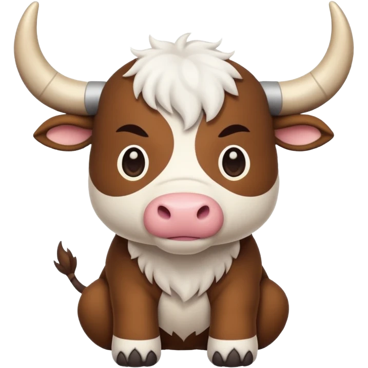 Chibi style Plush bull emoji