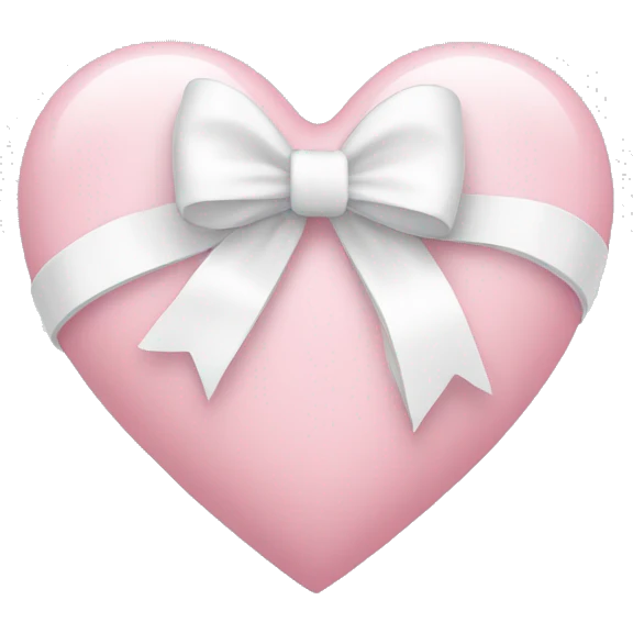light pink heart with white bow emoji