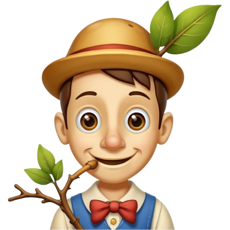 Pinnochio with a branch nose  emoji