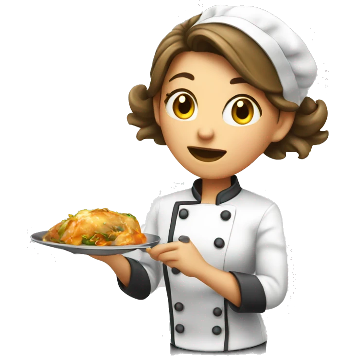 Chef female cooking kiss  emoji