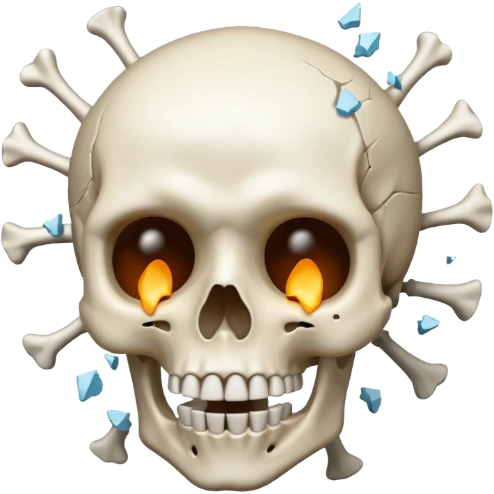 A skeleton emoji but he's head blown up in shock emoji