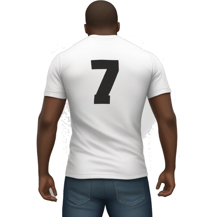 white-football-tshirt back view emoji