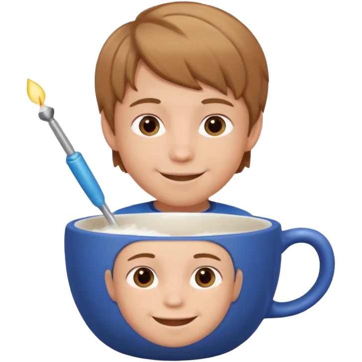 boy sitting inside of a cup emoji
