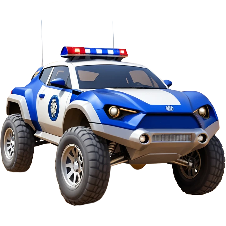Star Wars’s Range trooper’s police evil darkly night blue Dirty and dented Local Motors Rally Fighter off road race car hot rod meets 2013 scion fr-s trophy truck-style basher flying down a dusty road (silver wheels) emoji