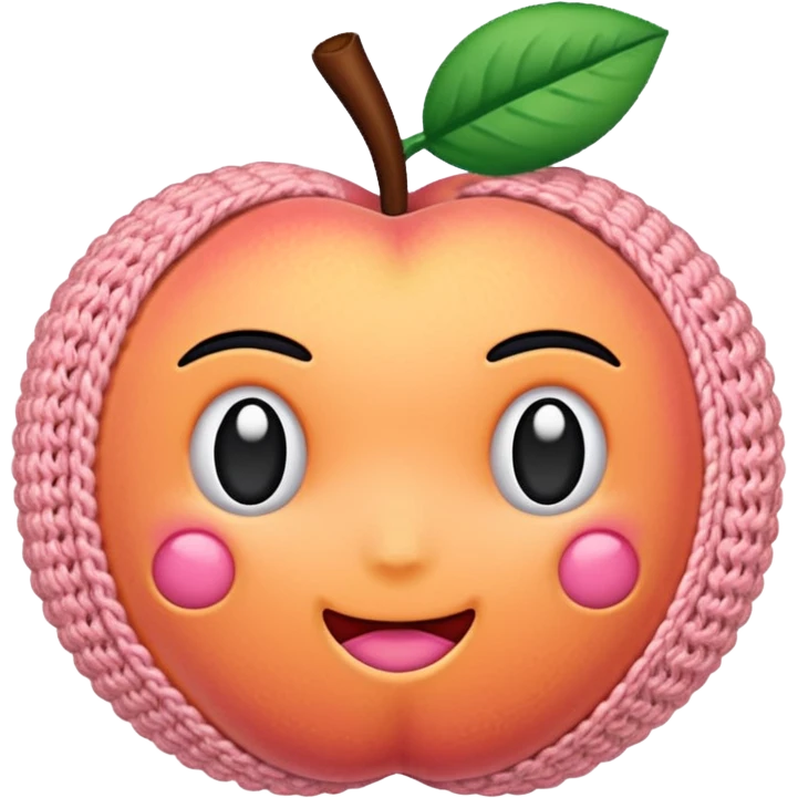crochet single stitch (it has a color like a peach-pinky sunset) emoji