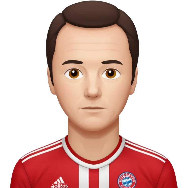 FC Bayern Munich Franz Beckenbauer, young and in an older school buyer Munich top with the white and red stripes emoji