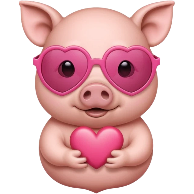 Pig with heart sunglasses  emoji