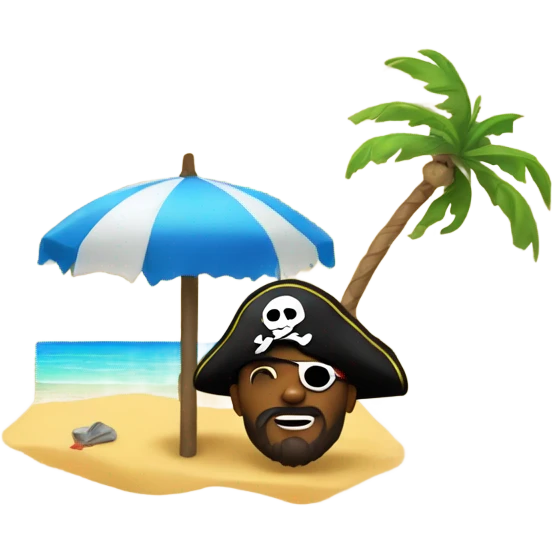 Pirate on the beach emoji
