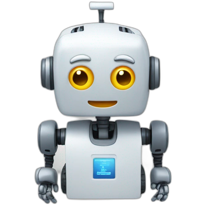 Tax accounting with friendly robot head emoji