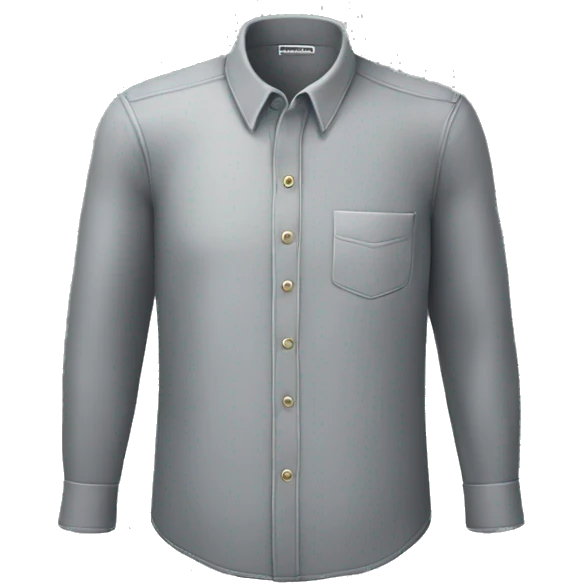 Gray Button-Up Shirt, no person shirt, 3d emoji