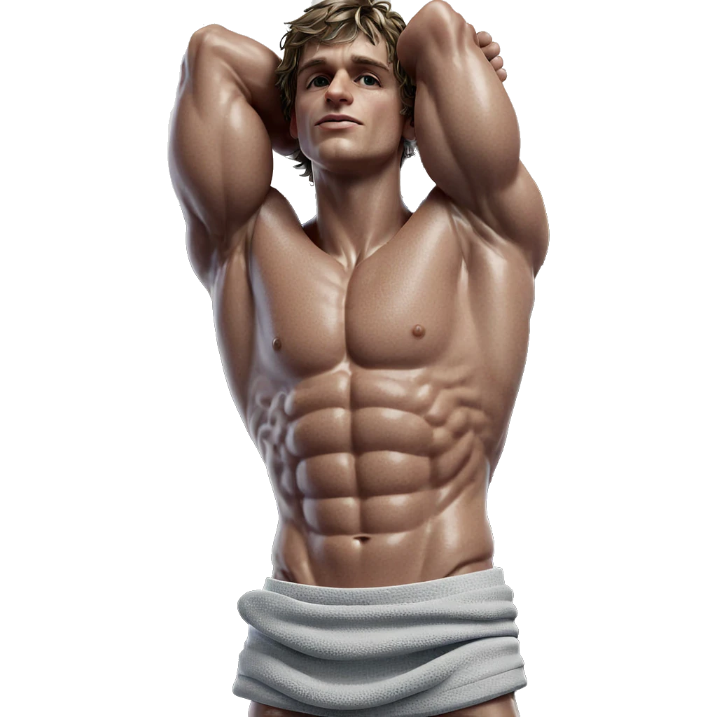 muscular boy in towel emoji