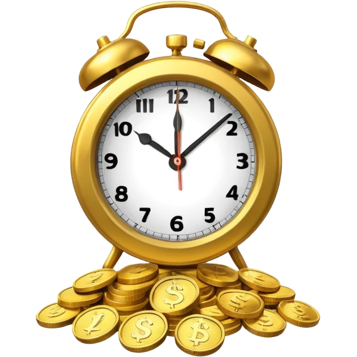 A clock ⏰ combined with coins 💰, symbolizing saving over time for retirement. emoji