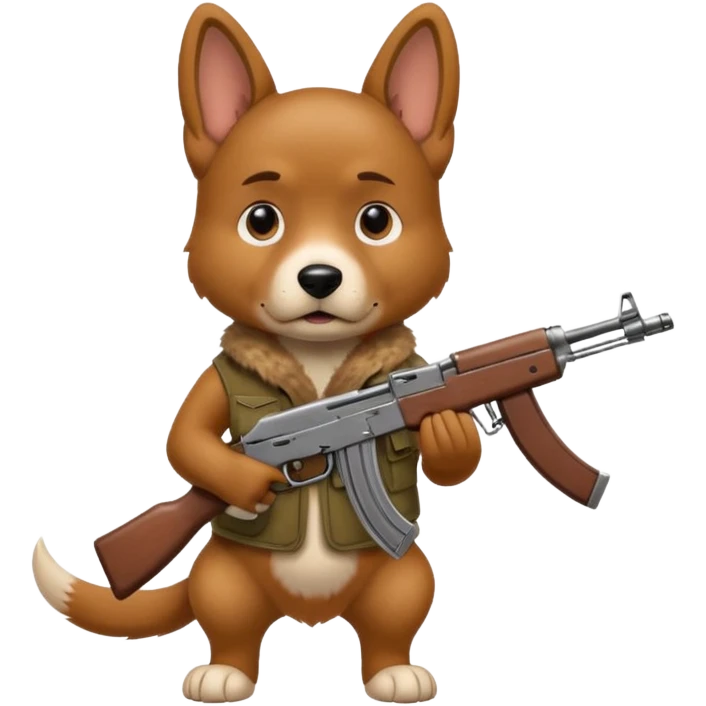 Dog with ak-47 emoji