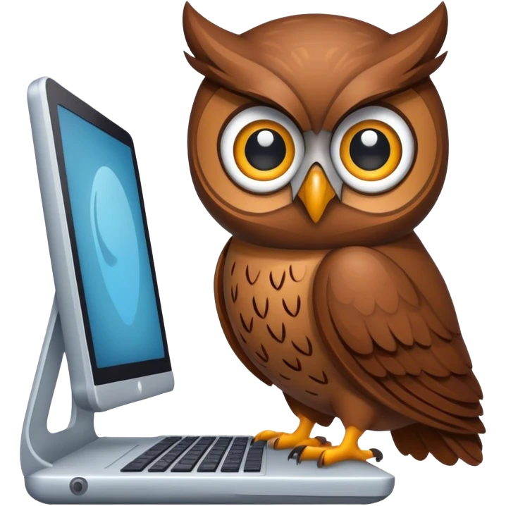 Owl on computer  emoji
