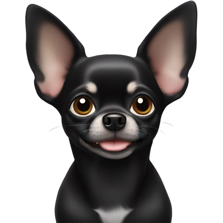 black chihuahua with big ears emoji